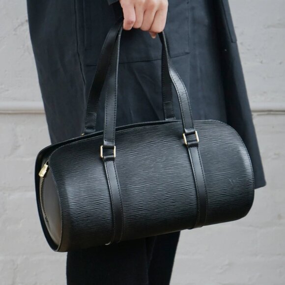 Authentic Louis Vuitton Leather Epi Soufflot Satchel Bag w/ Accessories Pochette - Picture 7 of 16